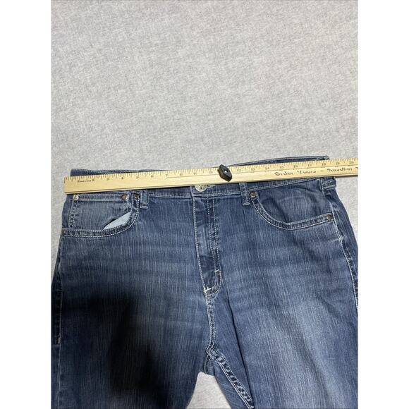 Wrangler 20X Jeans Mens Tag 36x34 Actual 37x32.5 Straight Western Cowboy Patched - Picture 13 of 16